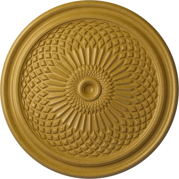 Ekena Millwork Trinity Ceiling Medallion (Fits Canopies up to 3"), Hand-Painted Iridescent Gold, 22"OD x 1 3/4"P CM22TNIGS - main